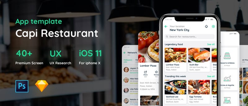 Capi Restaurant iOS Mobile App UI Elements - Features Image 1