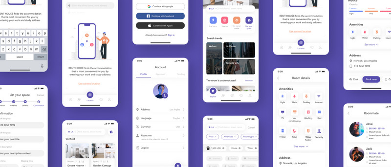 RentHouse - Enkelt hem Sök mobilapp Ui Kit - Features Image 1