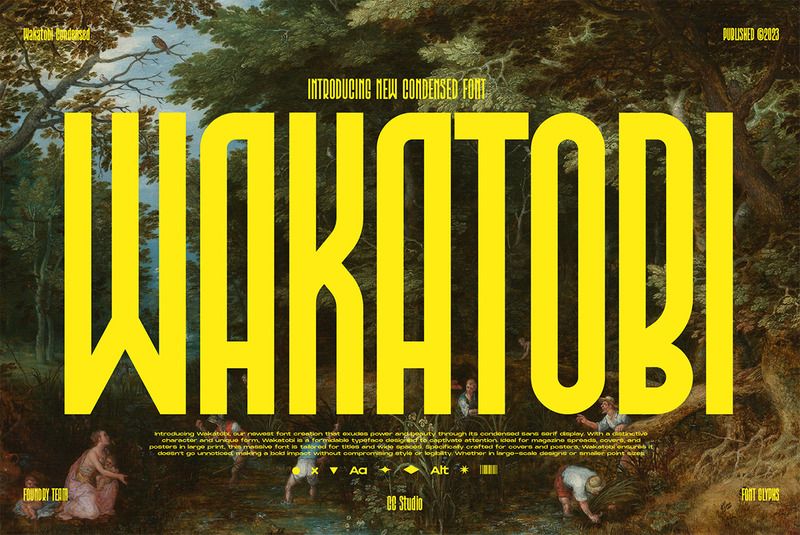 Wakatobi: carattere ultra condensato - Caratteristiche Immagine 1