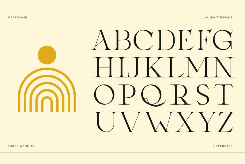 Laxura - Carattere tipografico maestoso - Caratteristiche Immagine 1