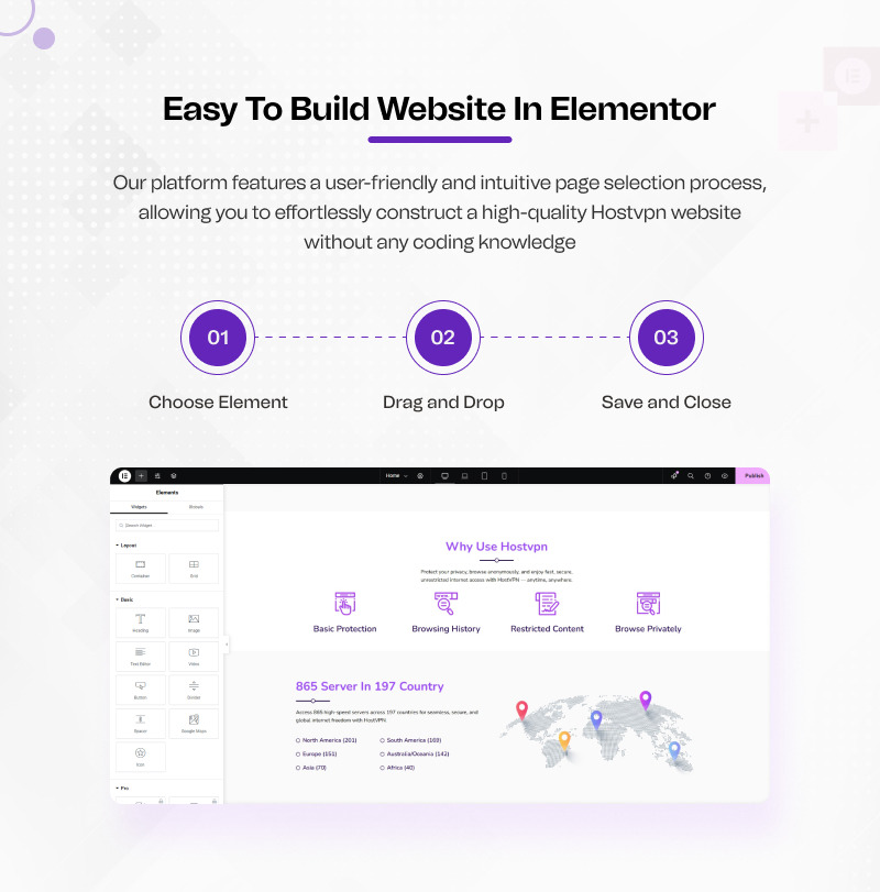 HOSTVPN β Multipurpose VPN and Cloud Services Ready to use Elementor Template Kit - Features Image 4