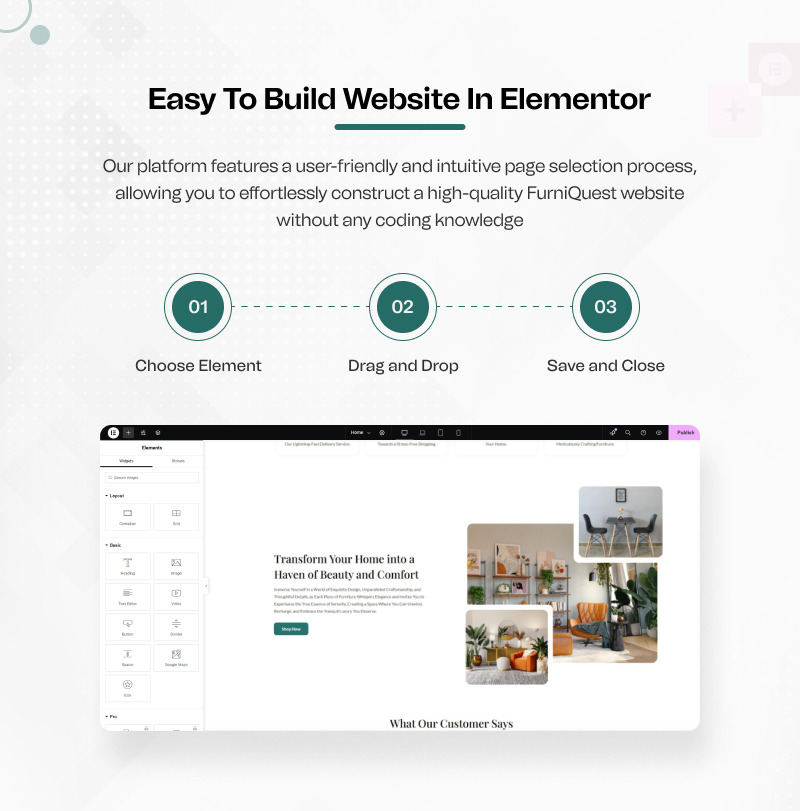 FurniQuest - Pagina di destinazione Elementor di servizi per mobili - Caratteristiche Immagine 4
