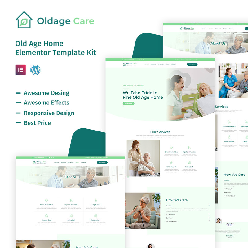 OldAge - 老年护理 Elementor 套件 - Features Image 1