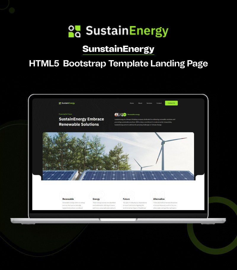Sustain Energy – Modelo de página de destino em HTML para soluções de energia solar, renovável e verde - Features Image 1