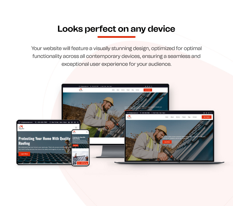 Roofex – Modern, reszponzív HTML egyoldal tetőfedő szolgáltatásoknak és vállalkozóknak - Features Image 6