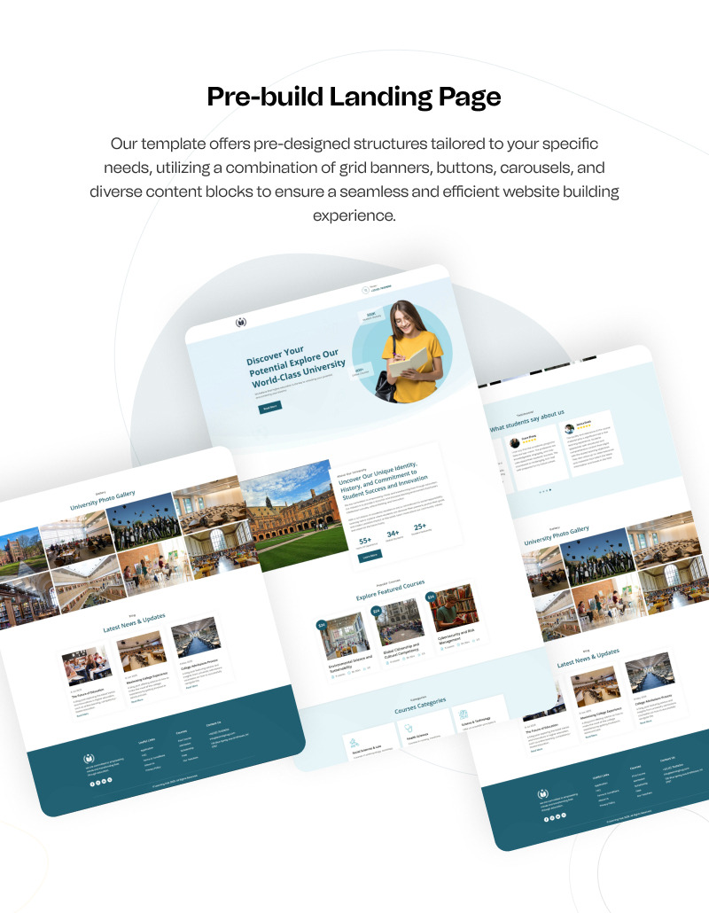 Learning Hub – Pagina di destinazione WordPress Elementor per l'istruzione universitaria e universitaria - Caratteristiche Immagine 5