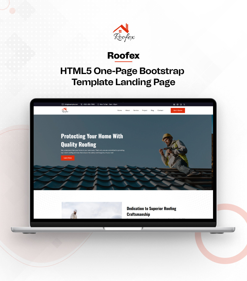 Roofex – Modern, reszponzív HTML egyoldal tetőfedő szolgáltatásoknak és vállalkozóknak - Features Image 1