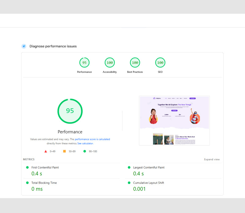 kidyfun - Schul-Collage und Bildung Elementor Template Kit - Eigenschaften Bild 4