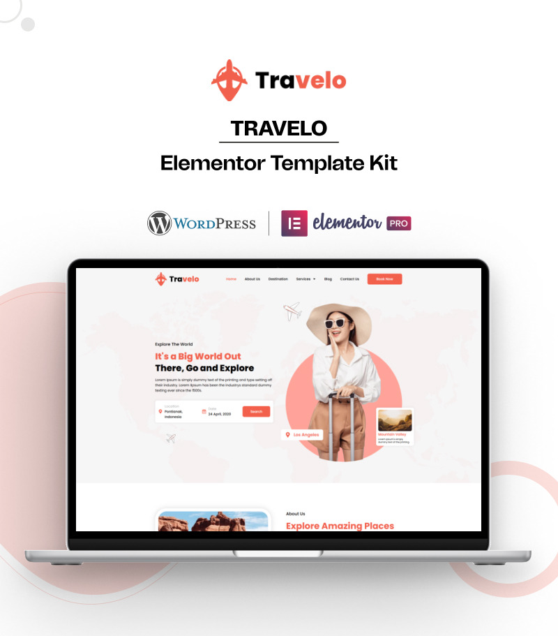 Travelo – Kit modello WordPress Elementor per tour e viaggi - Caratteristiche Immagine 1