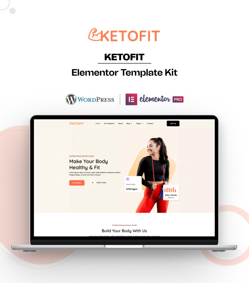Keto Fit – набор шаблонов WordPress для Elementor для здоровья и фитнеса - Features Image 1