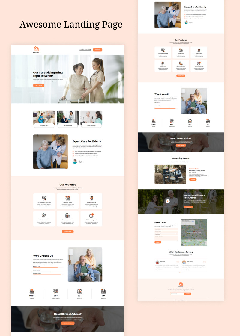 Altenpflege - Altenpflegedienste Elementor Vorlage - Eigenschaften Bild 3
