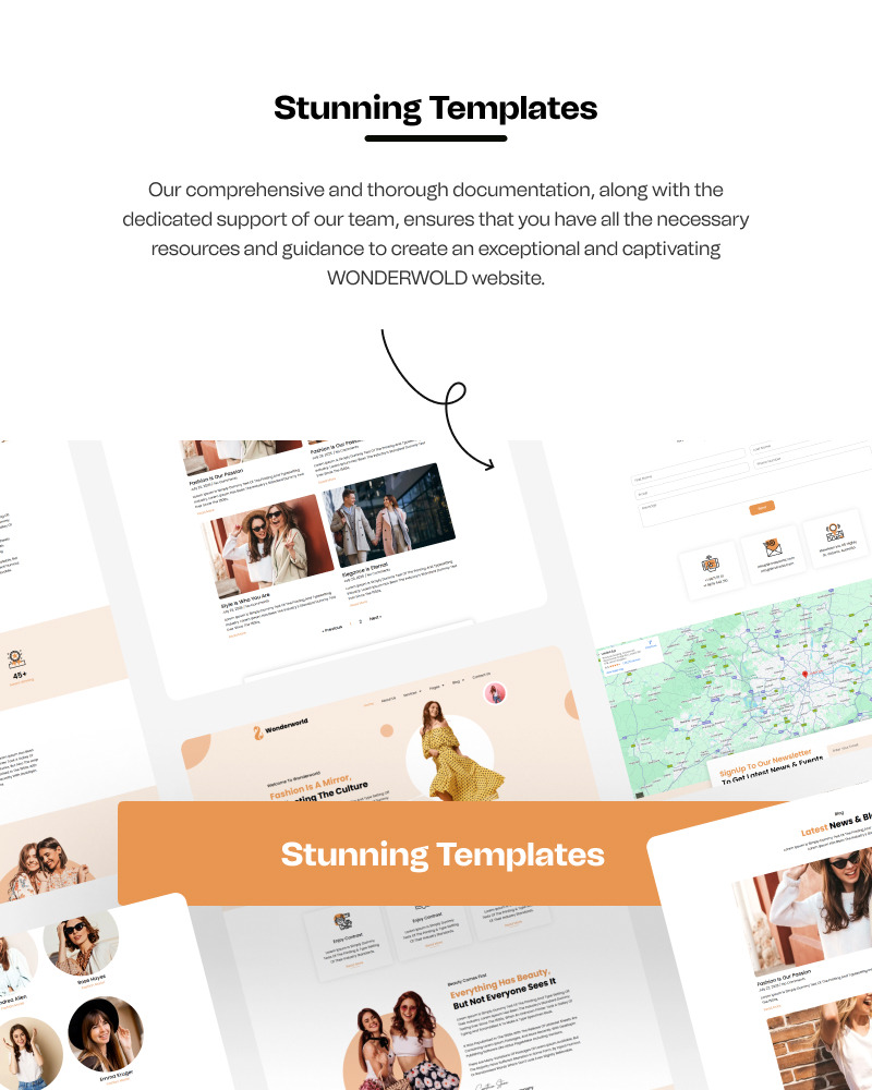 Wonderworld – Kit di modelli WordPress Elementor per moda, abbigliamento e modellismo - Caratteristiche Immagine 2