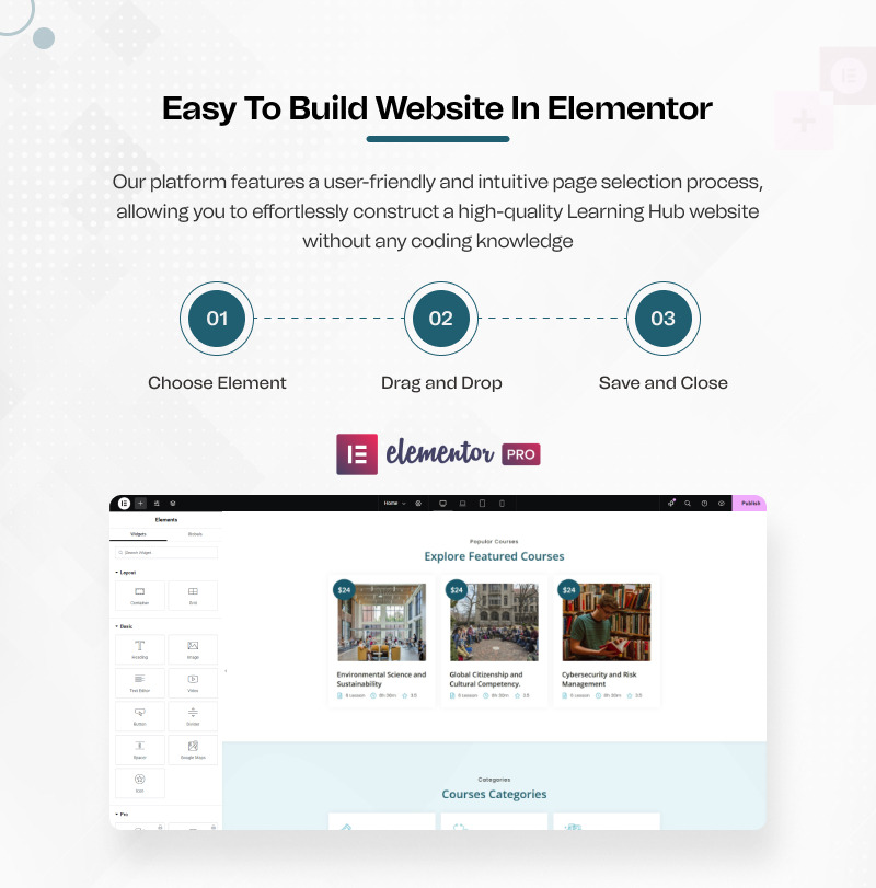 Learning Hub – Pagina di destinazione WordPress Elementor per l'istruzione universitaria e universitaria - Caratteristiche Immagine 4