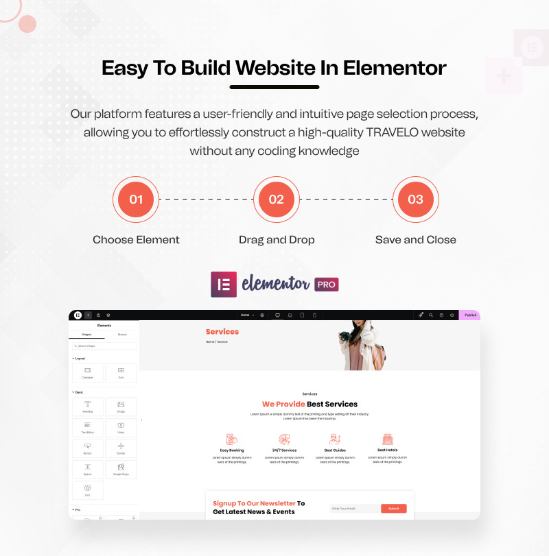 Travelo – Kit modello WordPress Elementor per tour e viaggi - Caratteristiche Immagine 4