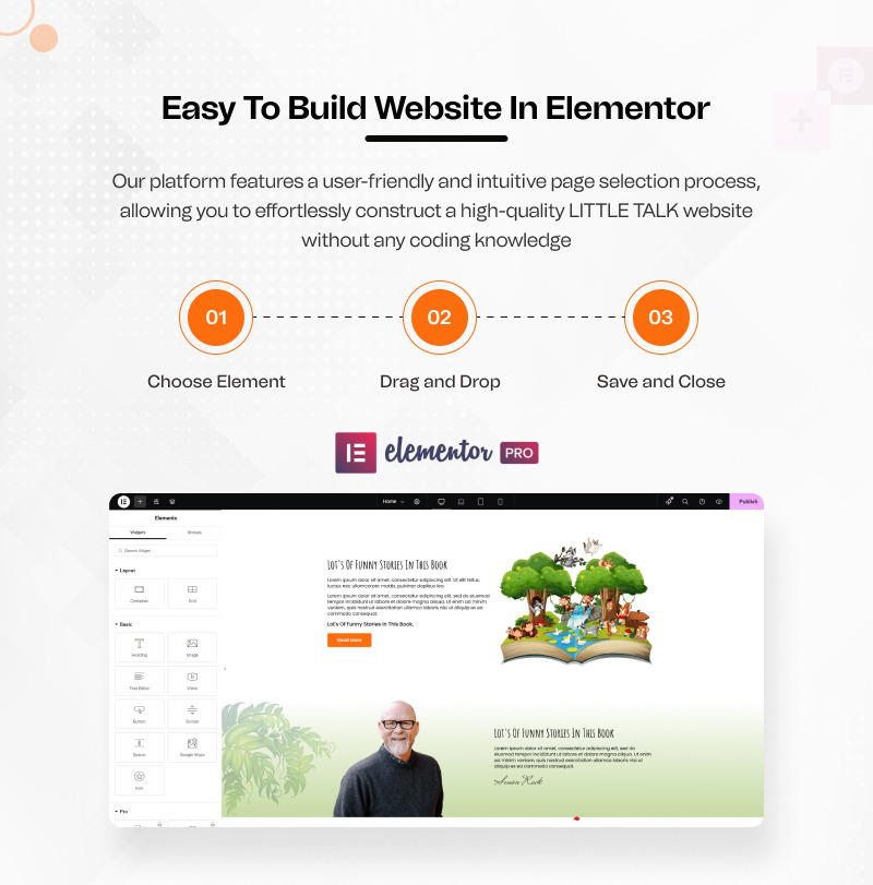 Little Talk – Kit modello WordPress Elementor per servizi di storie per bambini - Caratteristiche Immagine 4
