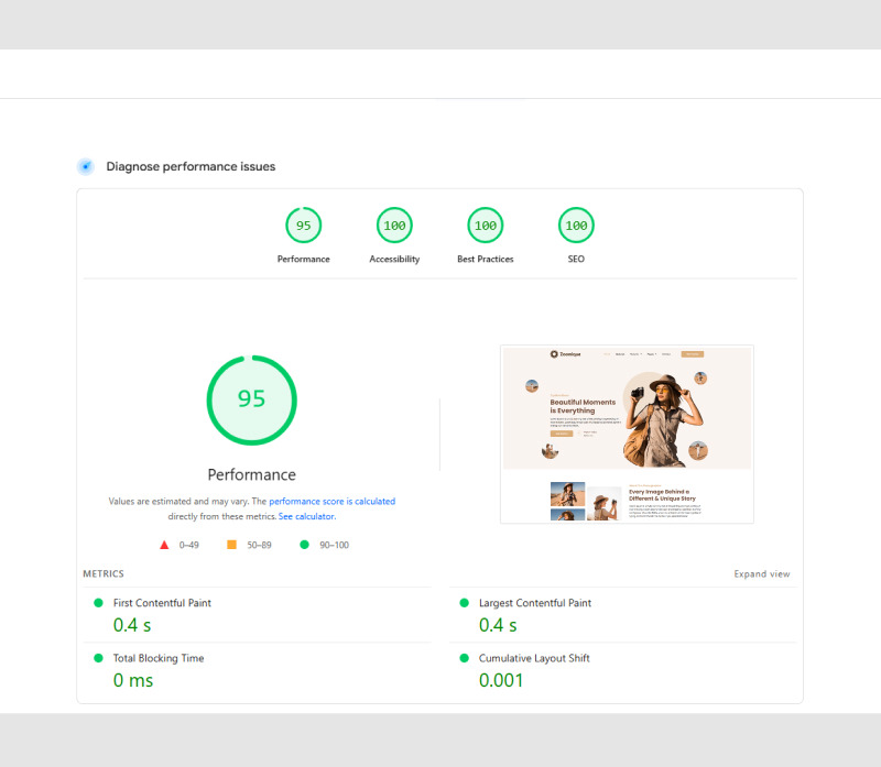 Zoomique – Kit modello Elementor per WordPress per servizi di fotografia e registrazione video - Caratteristiche Immagine 3