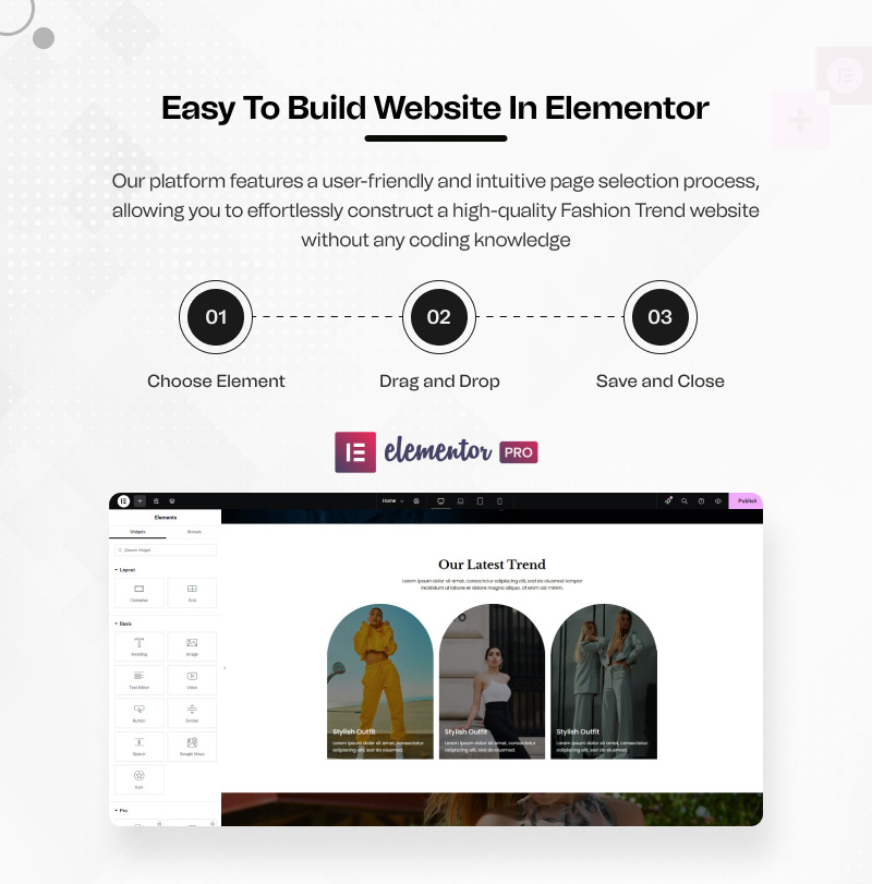 Tendencia de la moda: kit de plantillas de Elementor listo para usar - Características Imagen 4