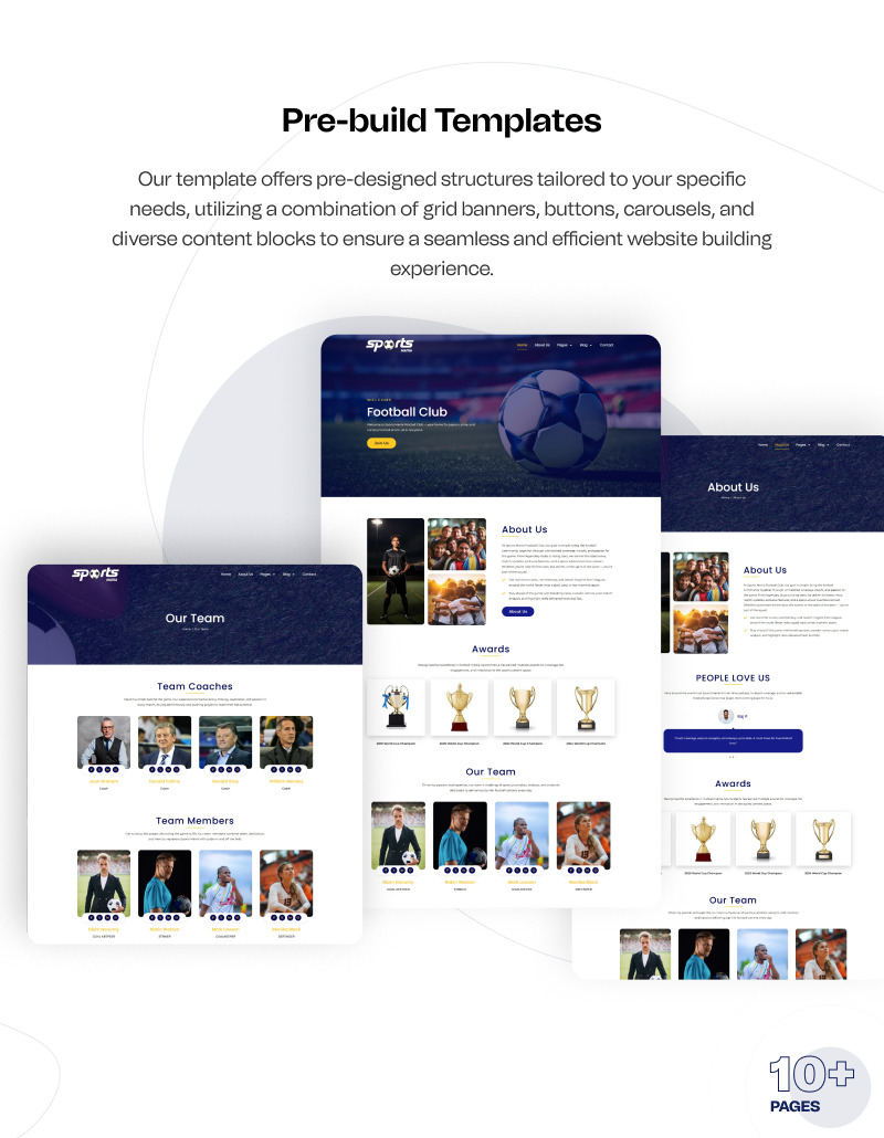 Sports Mania - Plantillas de kits de Elementor limpios y modernos de Sports Club - Características Imagen 5