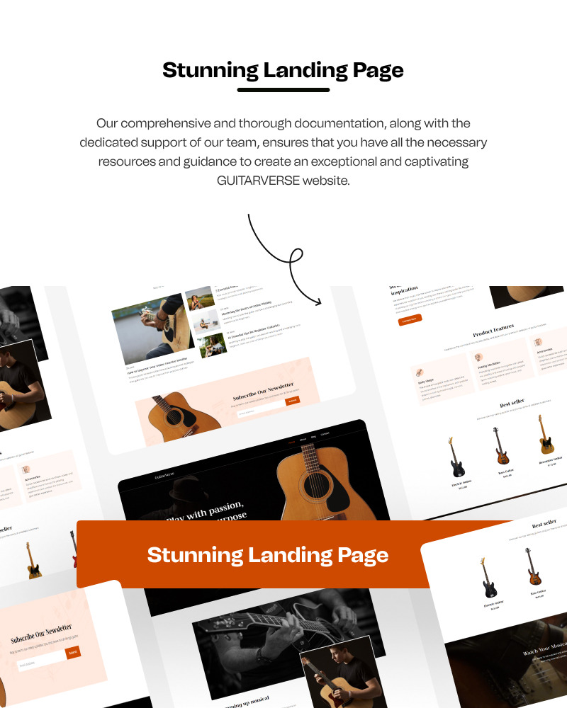 GuitarVerse – Guitar and Music Equipment WordPress Elementor Landing Page - Features Image 2