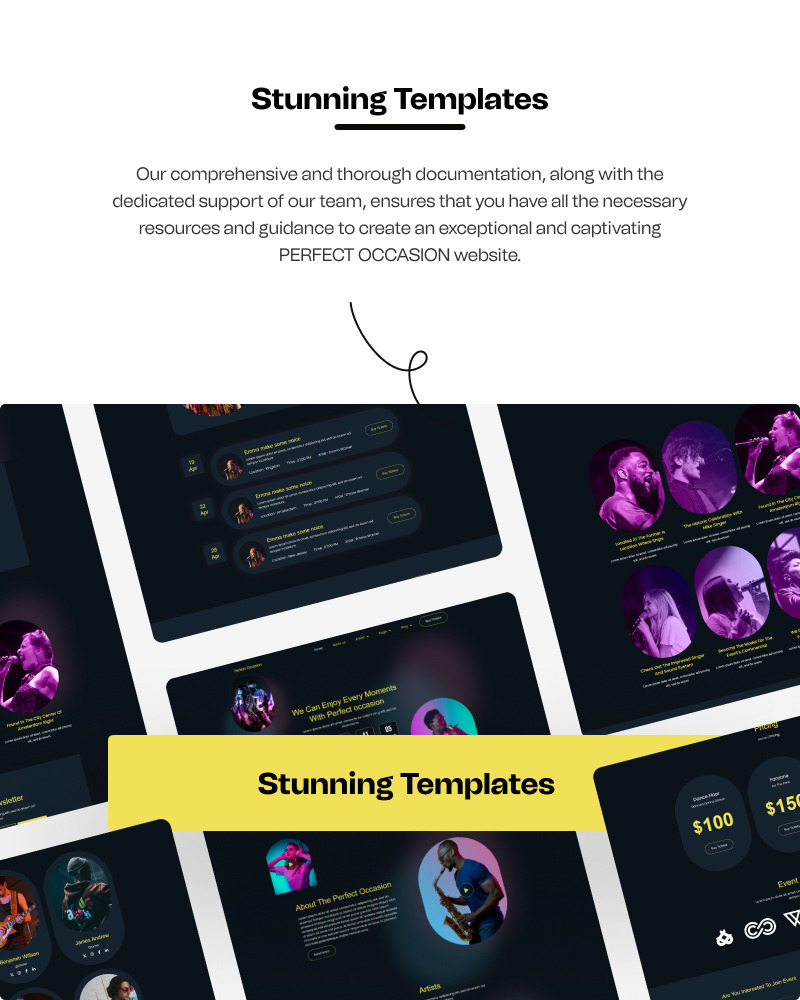 Perfect Occasion – Musical Event Ready to Use WordPress Elementor Template Kit - Features Image 2