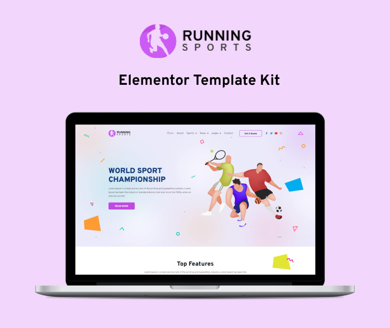 Running Sports - Sports Ready to Use Elementor Kit - Features Image 1