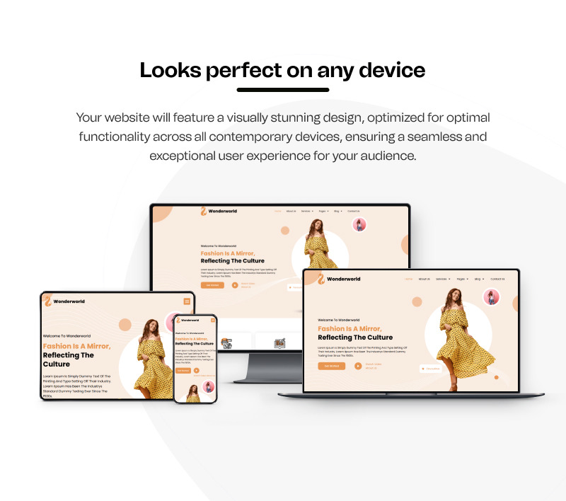 Wonderworld – Kit di modelli WordPress Elementor per moda, abbigliamento e modellismo - Caratteristiche Immagine 7