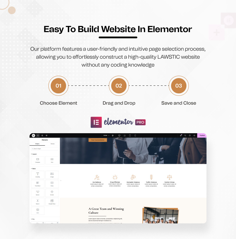 Lawstic – Lawyer Services Ready to Use WordPress Elementor Template Kit - Features Image 4