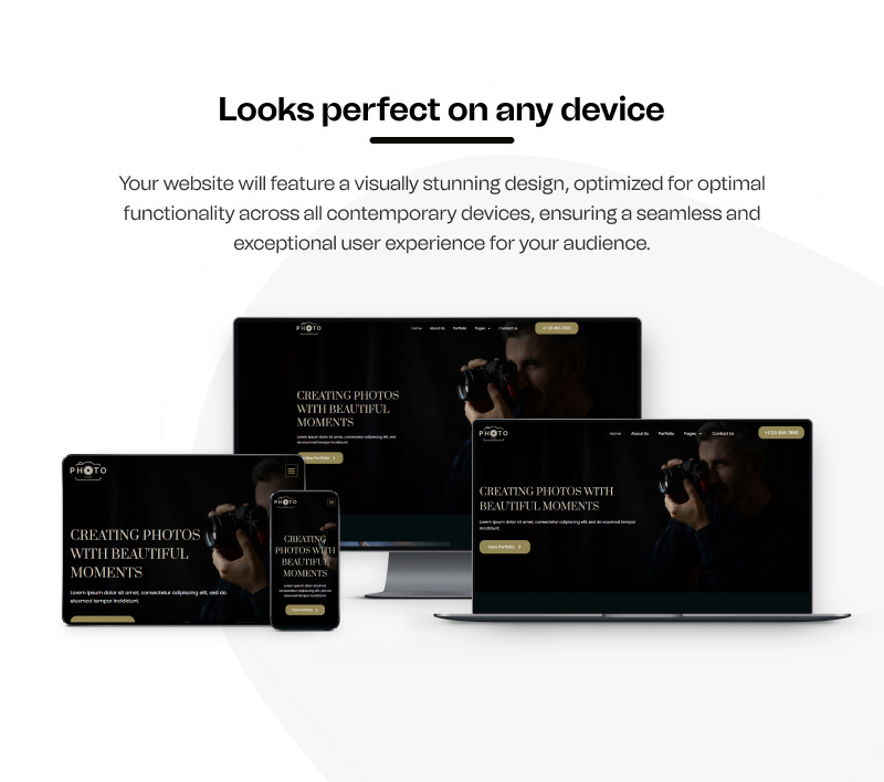 The Portrait – Photography Portfolio WordPress Elementor Template Kit - Features Image 7