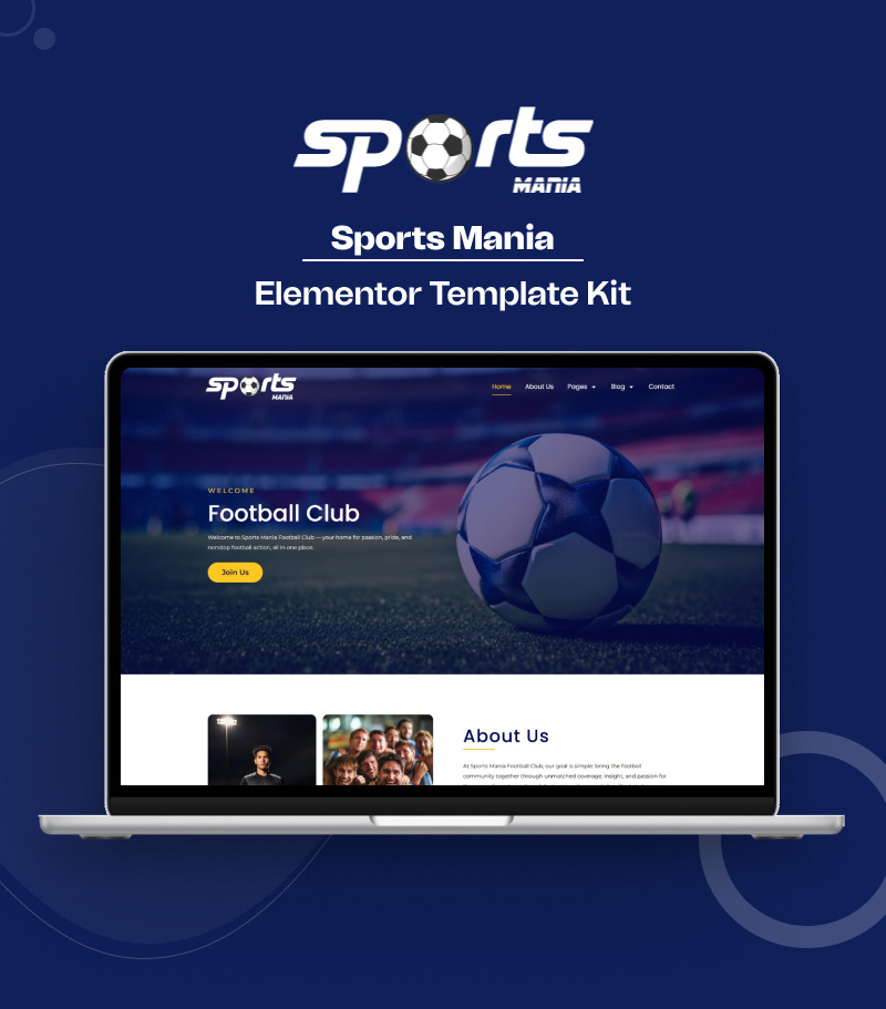 Sports Mania - Plantillas de kits de Elementor limpios y modernos de Sports Club - Características Imagen 1