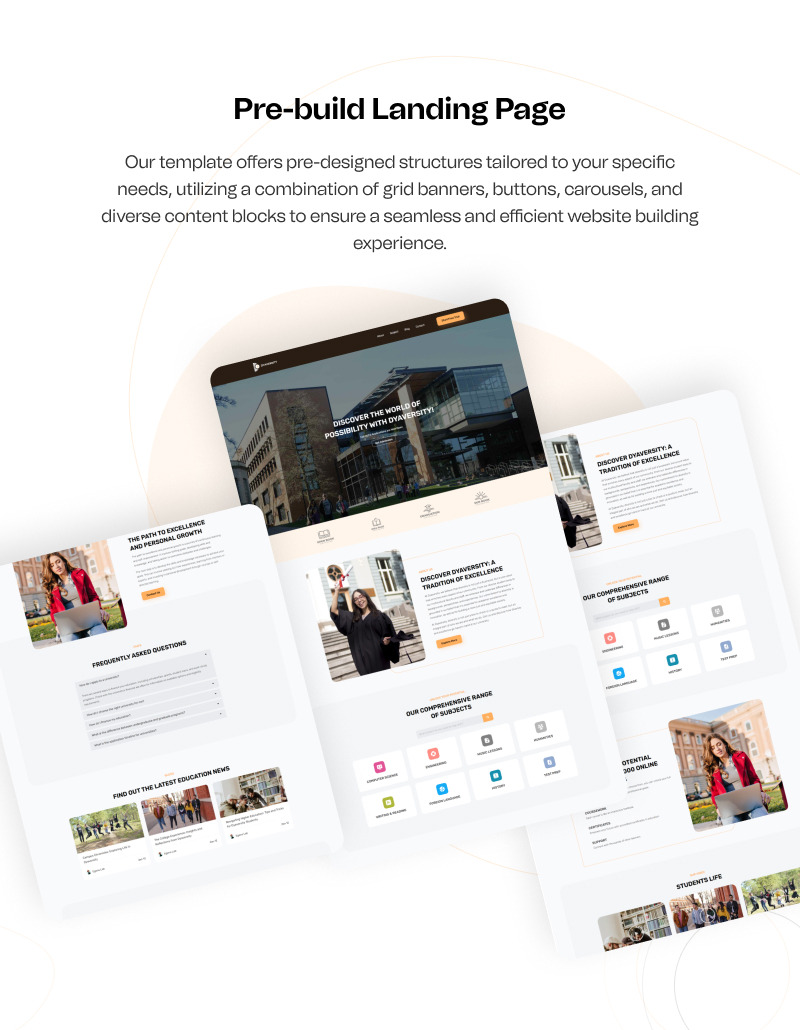 Dyaversity – Pagina di destinazione WordPress Elementor per l'istruzione universitaria e universitaria - Caratteristiche Immagine 5