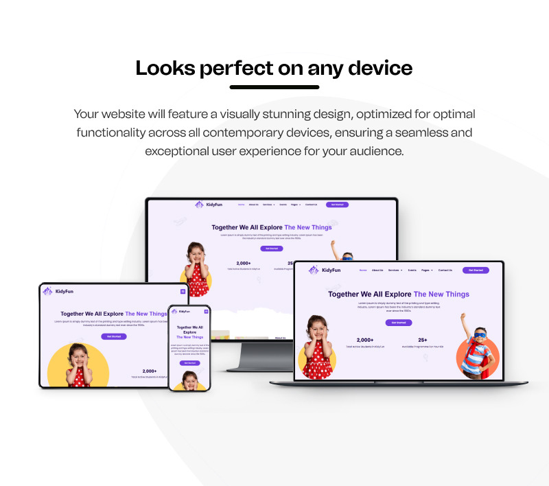 kidyfun - Schul-Collage und Bildung Elementor Template Kit - Eigenschaften Bild 8