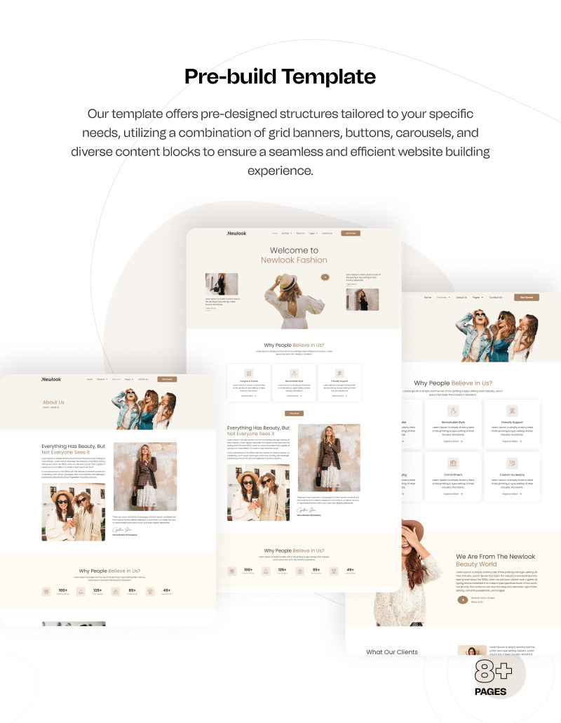 Newlook – Mode und Kleidung WordPress Elementor Template Kit - Eigenschaften Bild 6