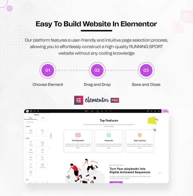 Bieganie sportowe – gotowy do użycia zestaw WordPress Elementor dla sportu - Obraz funkcji 4