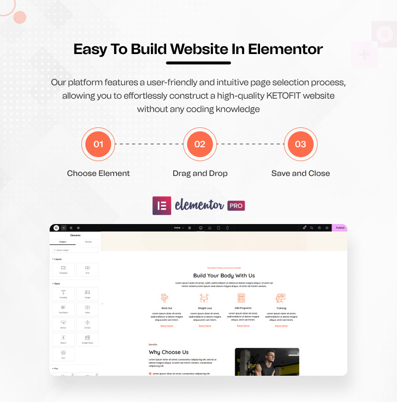 Keto Fit – набор шаблонов WordPress для Elementor для здоровья и фитнеса - Features Image 5