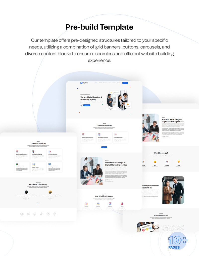 Digirise – Kit de plantillas Elementor de WordPress listas para usar para agencias de marketing - Características Imagen 6