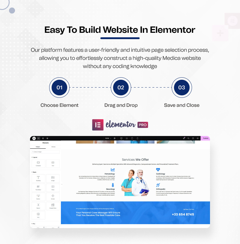 Medica – WordPress Elementor-kit för hälso- och sjukvård - Features Image 5