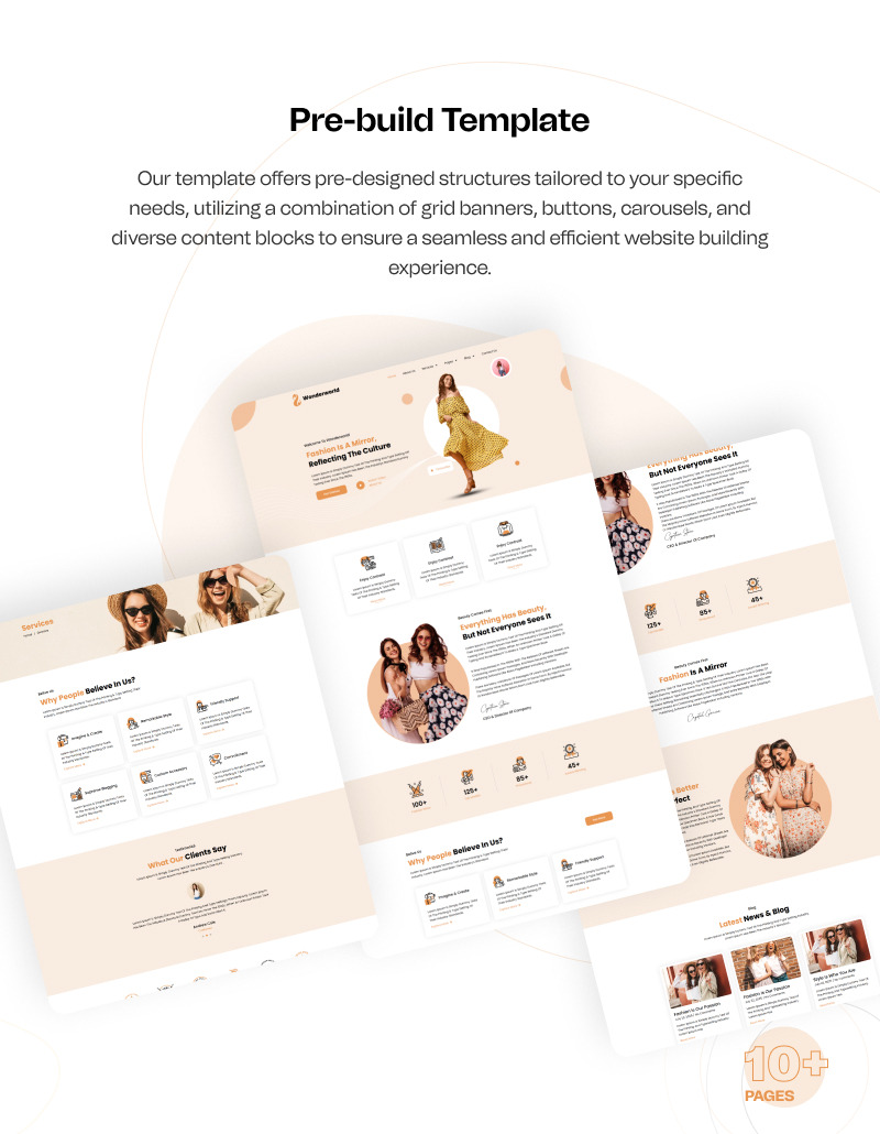 Wonderworld – Kit di modelli WordPress Elementor per moda, abbigliamento e modellismo - Caratteristiche Immagine 4