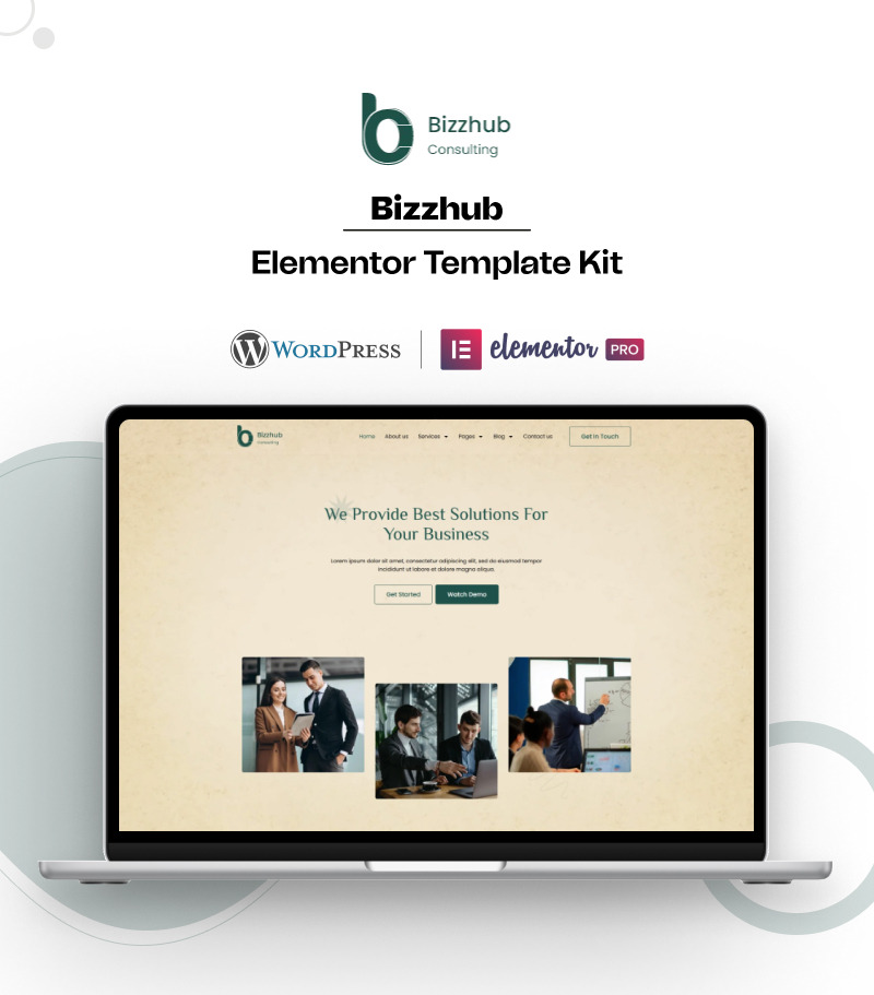 Bizzhub Consulting – Zestaw szablonów WordPress Elementor dla usług doradztwa biznesowego - Obraz funkcji 1