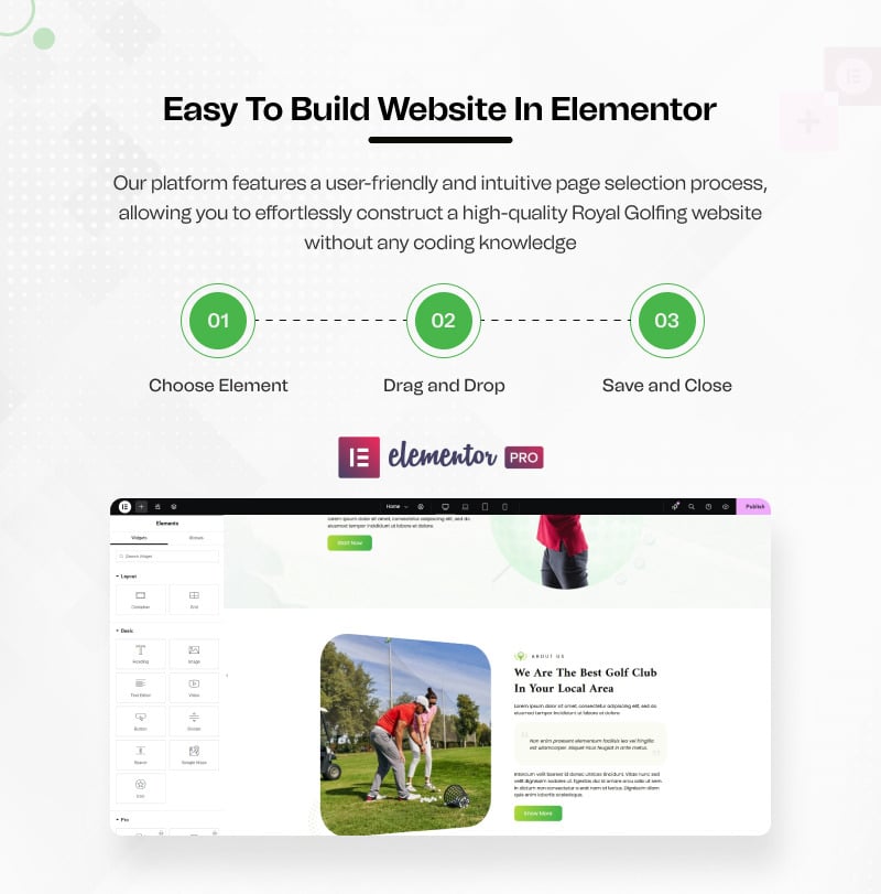 Royal Golfing – 高尔夫俱乐部即用型 WordPress Elementor 模板套件 - Features Image 4