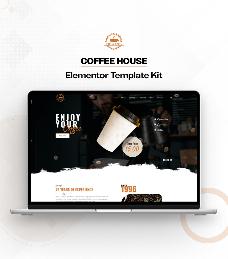 Coffee House - Kit Elementor prêt à l'emploi pour café et café - Caractéristiques de l’image 1