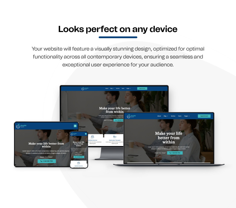 Kit modello WordPress Elementor per servizi di assistenza sanitaria e benessere - Caratteristiche Immagine 7