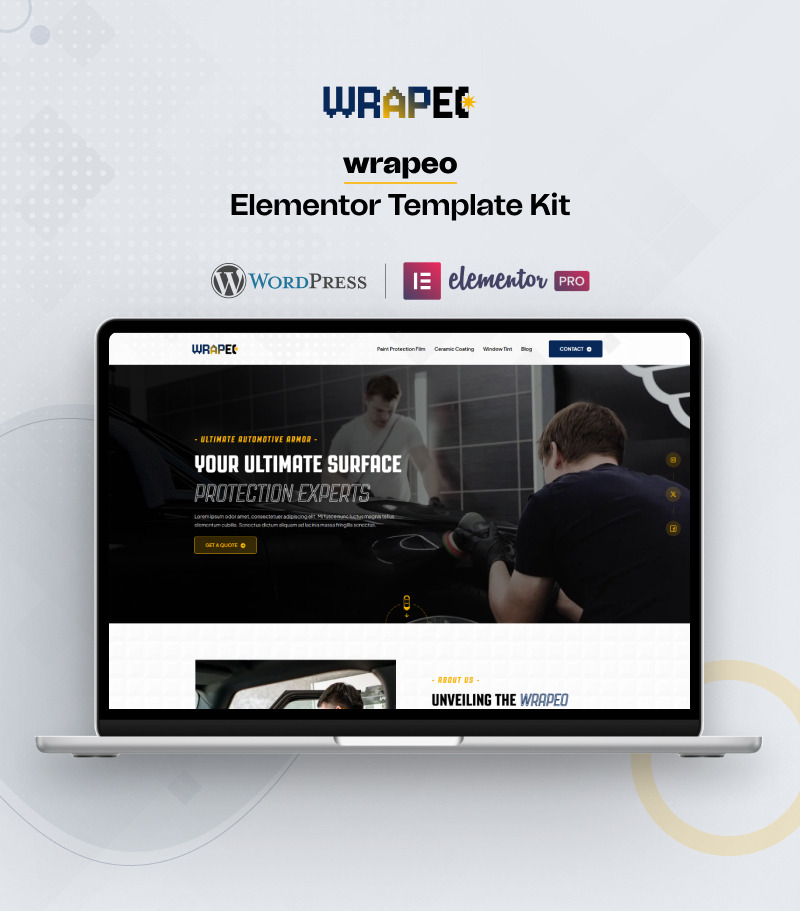 Wrapeo – WordPress-Elementor-Kit für Autoservice - Eigenschaften Bild 1