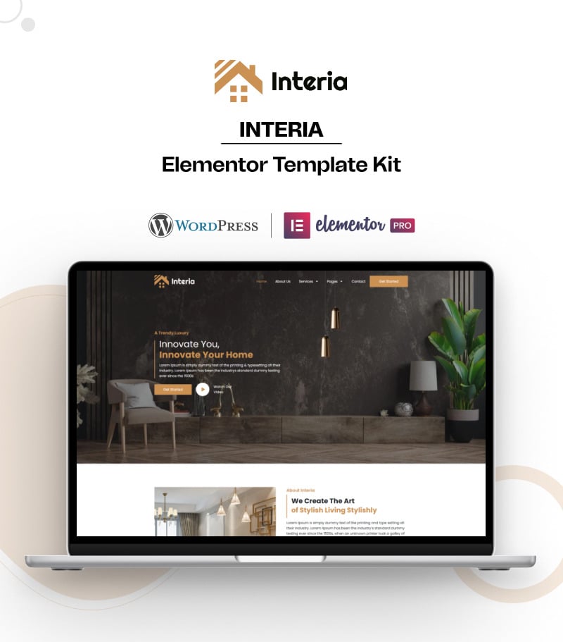 Interia – Architecture and Interior Design Services WordPress Elementor Template Kit - Features Image 1