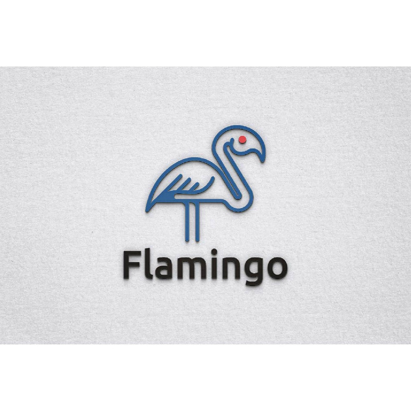 Modèle de logo de ligne magnifique oiseau flamant rose nature animal dans la jungle - Caractéristiques de l’image 1
