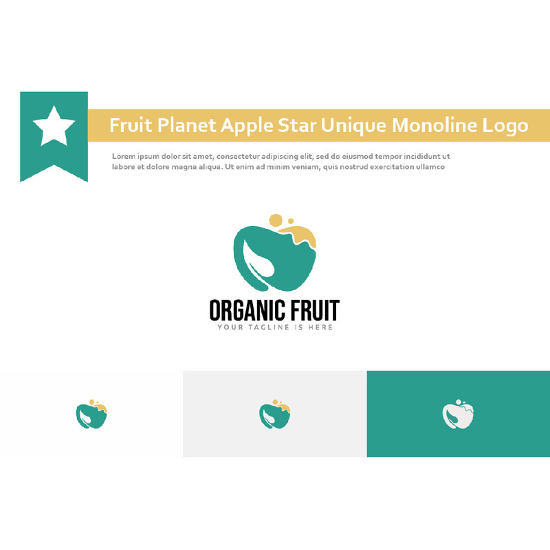 Logotipo de bebida de comida de maçã verde de frutas orgânicas - Features Image 1