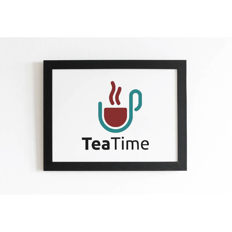 Modello di logo per una bevanda calda e aromatica da consumare in tazza durante la pausa del tè - Caratteristiche Immagine 1