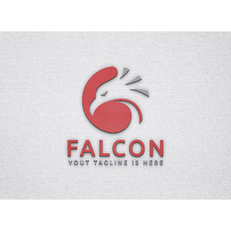 Circle Eagle Hawk Falcon Bird Animal Head Mascot Negative Space Business Logo Template - Features Image 1