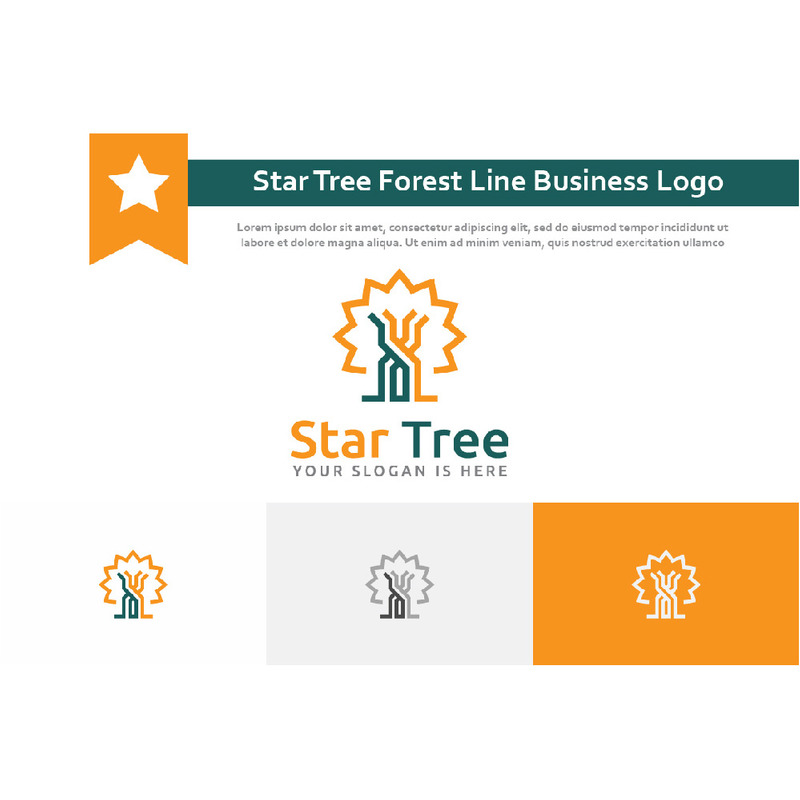 Star Tree Forêt Nature Ligne Simple Business Logo - Caractéristiques de l’image 1