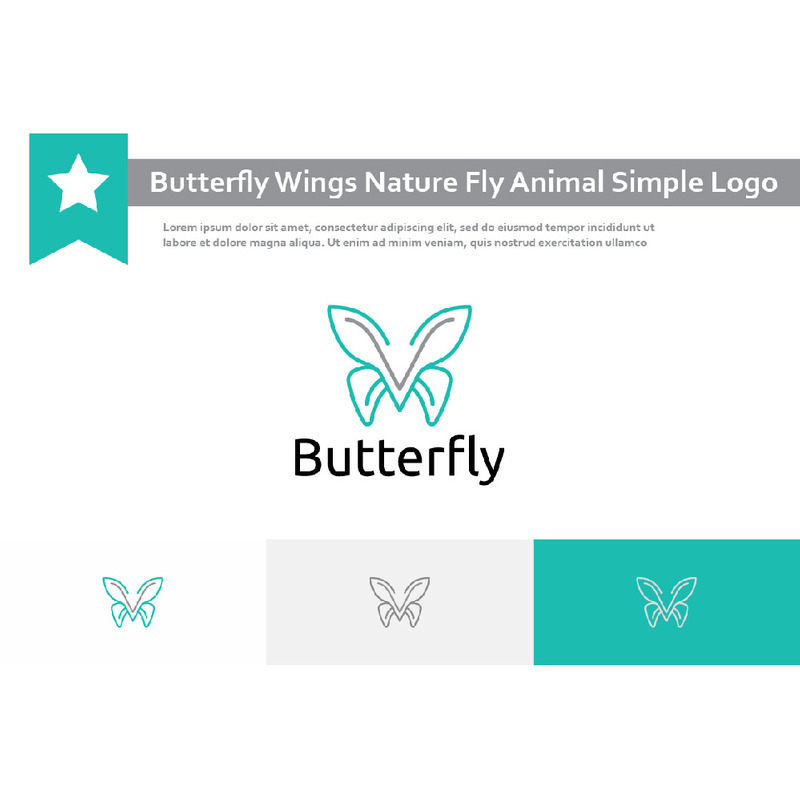 Бабочка Крылья Природа Летать Животных Simple Monoline Logo - Features Image 1