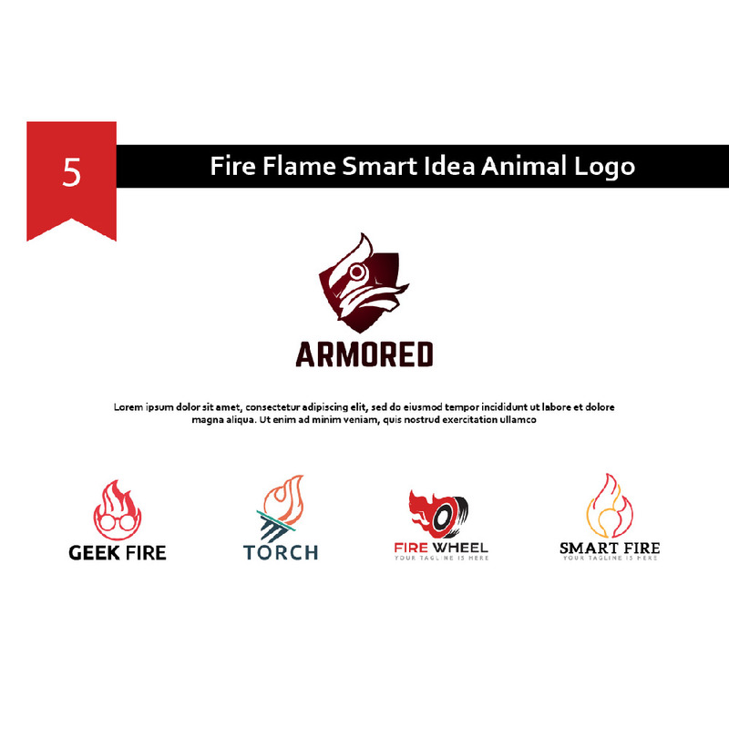 5 Logo Animale Idea Intelligente Fuoco Fiamme - Caratteristiche Immagine 1